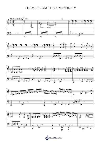 Theme From The Simpsons Sheet Music by Danny Elfman-Arr.Laupound