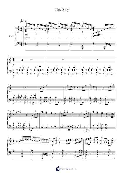 The Sky Sheet Music by HAMNOKUNSEI-Arr.Quingar