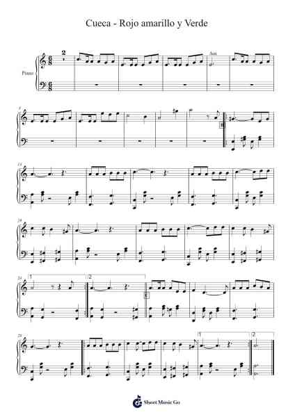 Cueca - Rojo amarillo y Verde Sheet Music by Prof Ruben Tiñini-Arr.Gorale Wattia