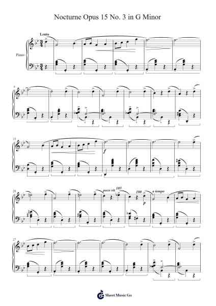 Nocturne in G Minor, Op. 15, No. 3 Sheet Music by Frédéric Chopin-Arr.Hagchel Perpel