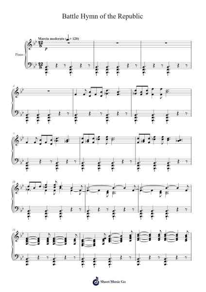 Battle Hymn of the Republic Sheet Music by William Steffe-Arr.Asdict