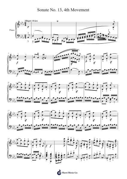 Sonate No. 13, 4th Movement Sheet Music by Ludwig van Beethoven-Arr.Jesvin