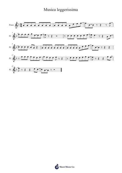 Musica leggerissima 樂譜由 Colapesce/Dimartino - 編曲 Nestowe Yorkse