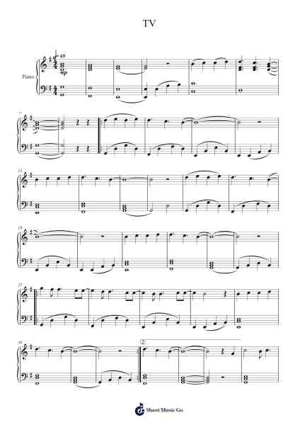 TV Sheet Music by Billie Eilish-Arr.Cecus Yepher