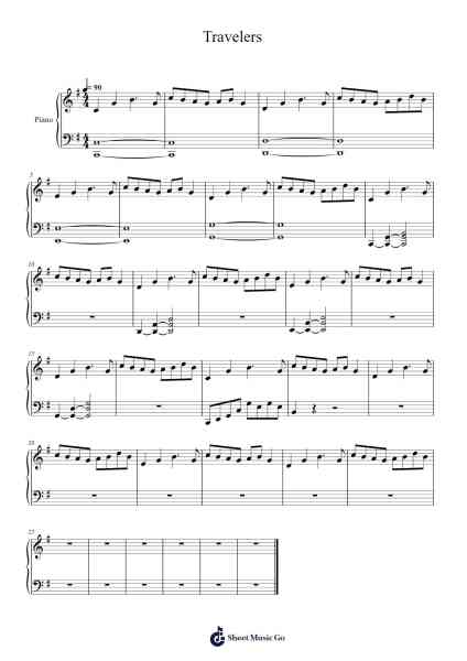 Travelers Sheet Music by Andrew Prahlow/Chelsea Comeau-Arr.Spenchi Gushall