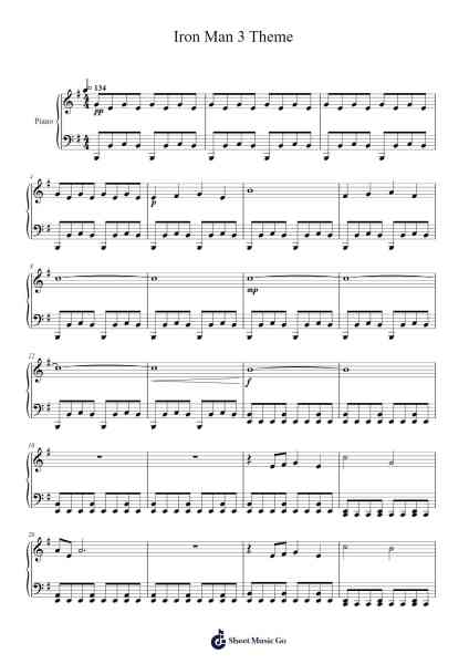 Iron Man 3 Theme Sheet Music by Brian Tyler-Arr.Gosnix