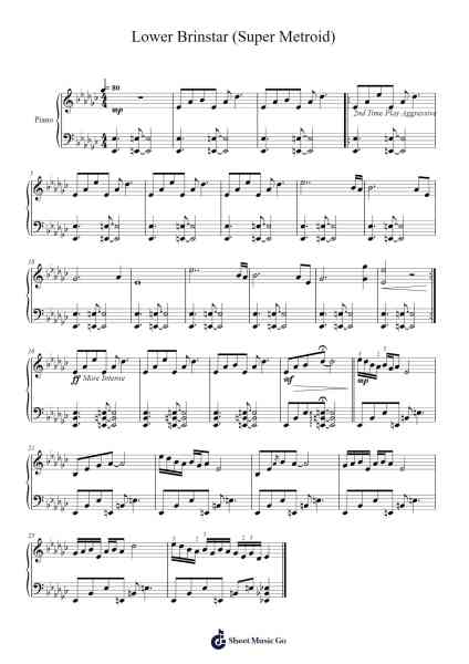 Lower Brinstar (Super Metroid) Sheet Music by Kenji Yamamoto/Minako Hamano-Arr.Wrightcia Leighgai