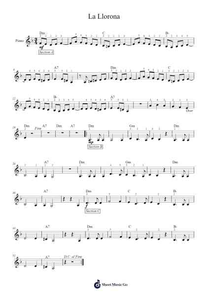 La Llorona Sheet Music by undefined-Arr.Hason