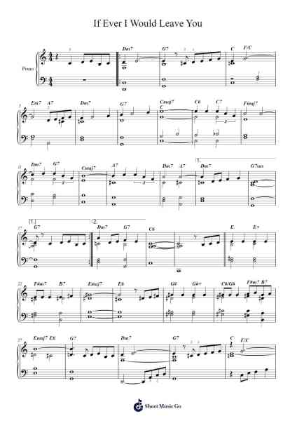 If Ever I Would Leave You Sheet Music by Lerner & Loewe-Arr.Reylome