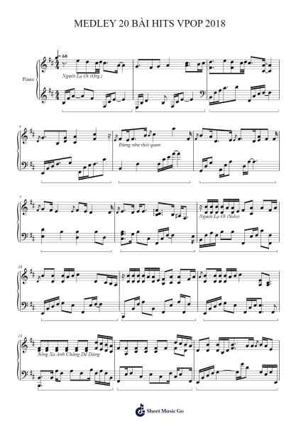 MEDLEY 20 BÀI HITS VPOP 2018 - AN COONG PIANO COVER Sheet Music by undefined-Arr.Dunnnic