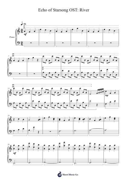 Echo of Starsong OST: River Sheet Music by Triodust-Arr.Wildeh Francesgrace