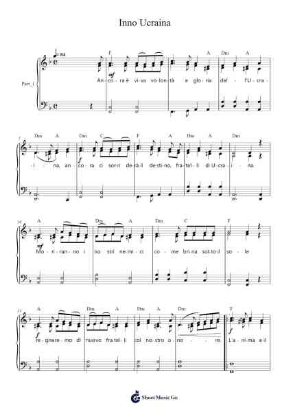 Inno Ucraina Sheet Music by M. BEPBI/II_[bKO-Arr.Totience Queesom