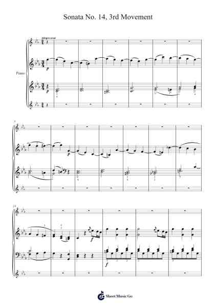 Sonata No. 14 in C Minor, K. 457: III. Allegro assai Sheet Music by Wolfgang Amadeus Mozart-Arr.Joannes Nohan