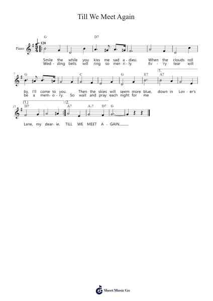 Till We Meet Again Sheet Music by Richard A. Whiting-Arr.Stilris Babty