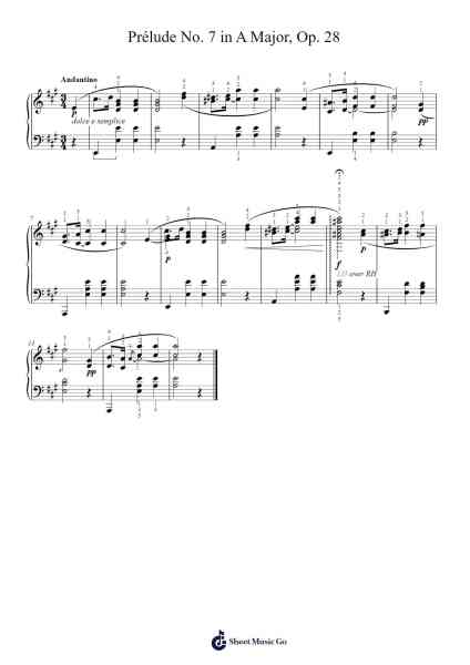 Prélude No. 7 in A Major, Op. 28 Sheet Music by Frédéric Chopin-Arr.Butven