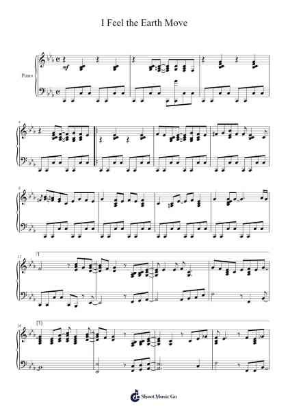 I Feel the Earth Move Sheet Music by Carole King-Arr.Reedthey Zeway