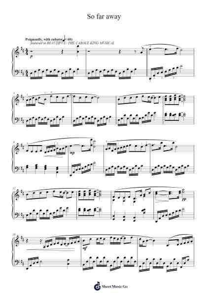 So far away Sheet Music by Carole King-Arr.Boylerod