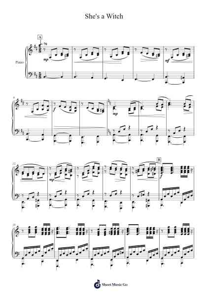 She's a Witch Sheet Music by Yuki Kajiura-Arr.Mattvelt