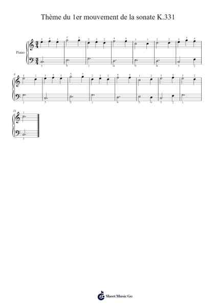 Piano Sonata No. 11 in A Major, K. 331: I. Andante Grazioso Sheet Music by Wolfgang Amadeus Mozart-Arr.Brownemeg