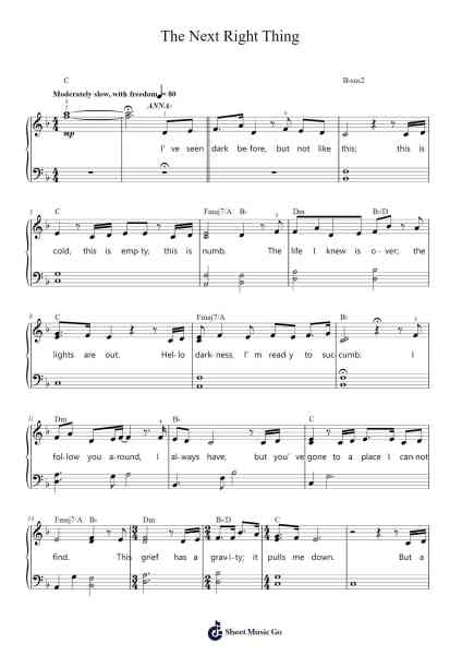The Next Right Thing (from Disney's Frozen 2) โน้ตเพลงโดย Idina Menzel/Kristen Bell-Arr.Hugsay