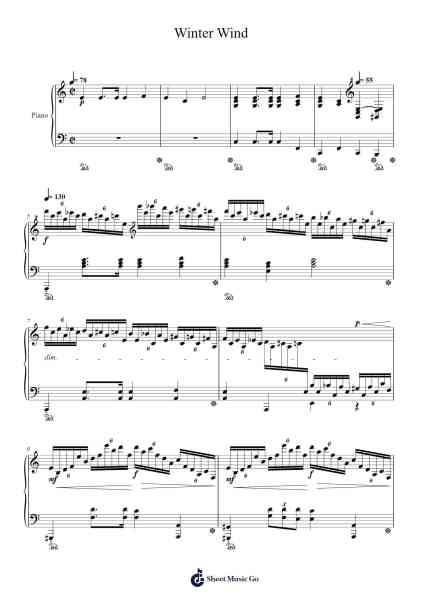 Étude Op. 25, No. 11 in A minor "Winter Wind" Sheet Music by Frédéric Chopin-Arr.Jouboyd Calgel
