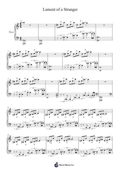 Lament of a Stranger Sheet Music by Kan Gao-Arr.Blyret Jimlor