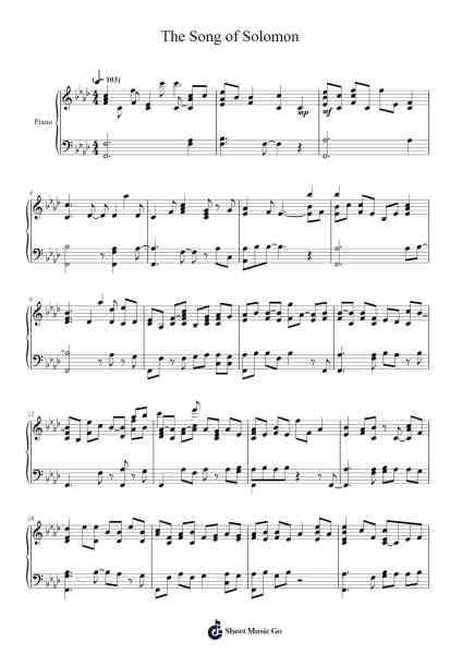 The Song of Solomon Sheet Music by Kate Bush-Arr.Palo
