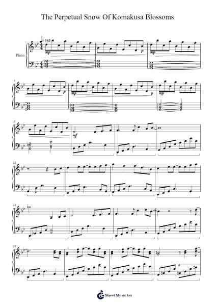 The Perpetual Snow Of Komakusa Blossoms Sheet Music by ZUN-Arr.Hartecam Thodoreboyle
