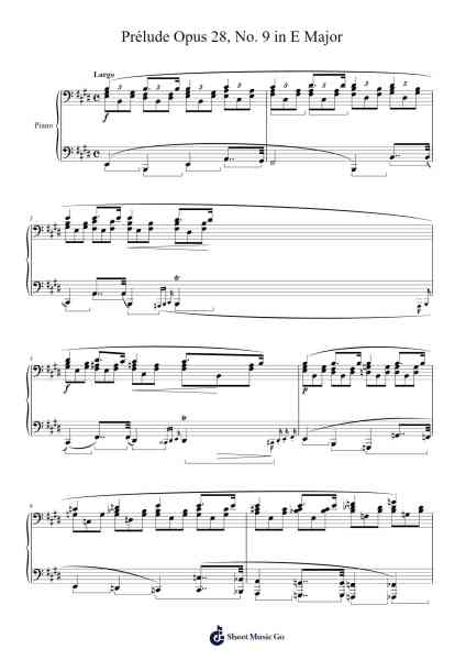 Prélude Opus 28, No. 9 in E Major Sheet Music by Frédéric François Chopin-Arr.Temchell Thompro