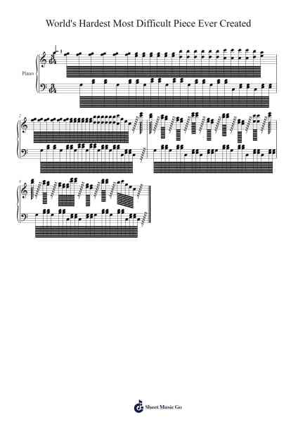World's Hardest Most Difficult Piece Ever Created Sheet Music by contrabased-Arr.Graril