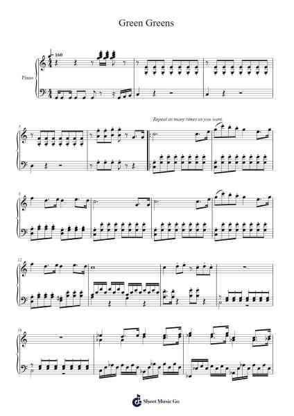 Kirby's Dream Land - Green Greens Sheet Music by Quilmann-Arr.Lener