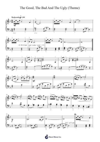 The Good, the Bad and the Ugly Sheet Music by Ennio Morricone-Arr.Efkirk