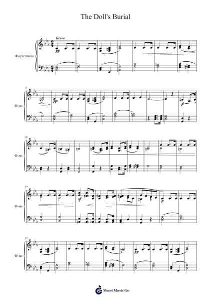 Album for the Young, Op. 39: No. 7, The Doll's Burial Sheet Music by Pyotr Ilyich Tchaikovsky-Arr.Louhal