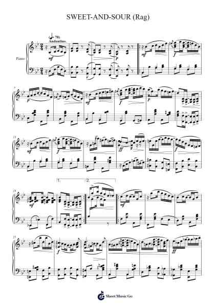 SWEET-AND-SOUR (Rag) Sheet Music by Galejosh-Arr.Caewat Everkent