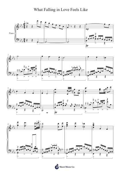 What Falling in Love Feels Like Sheet Music by JVKE-Arr.Wooraine Fintis