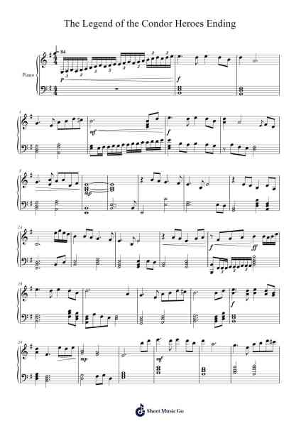 The Legend of the Condor Heroes Ending Sheet Music by Joseph Koo-Arr.Northrone Kitnice