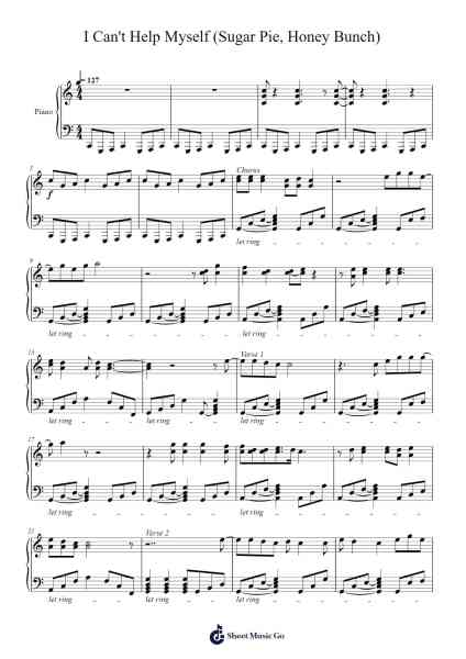 I Can't Help Myself (Sugar Pie, Honey Bunch) Sheet Music by Four Tops-Arr.Davepeare