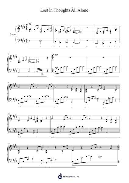 Lost in Thoughts All Alone Sheet Music by Rena Strober-Arr.Hason