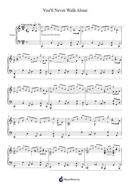 You'll Never Walk Alone Notenblatt von Gerry & The Pacemakers-Arr.Ausdam Pukin