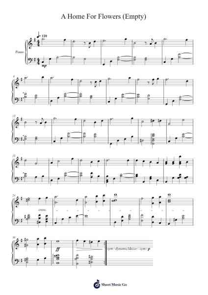 A Home For Flowers (Empty) Sheet Music by Pedro Silva-Arr.Fesey Elroyrian