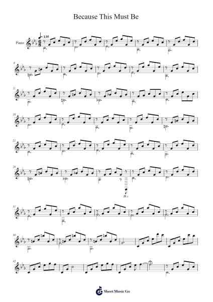 Because This Must Be Sheet Music by Nils Frahm-Arr.Whittrine Pruham