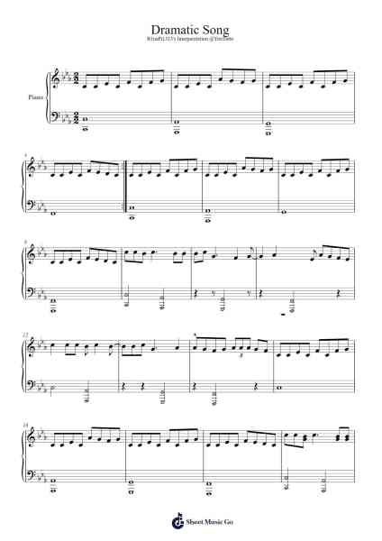 Dramatic Song Sheet Music by Yechild-Arr.Bridrian
