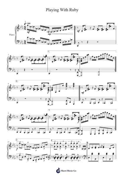 Playing With Ruby Sheet Music by NIWASHI-Arr.Asdict