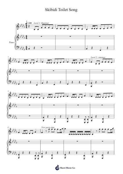 Skibidi Toilet Song Sheet Music by DaFuq!?Boom!-Arr.Consdia Debruth