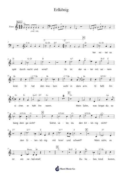 Erlkönig, D. 328 Sheet Music by Franz Schubert-Arr.Pearghes Feltle
