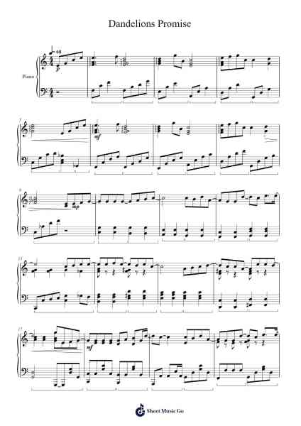 Dandelions Promise Sheet Music by Jay Chou-Arr.Leighruth