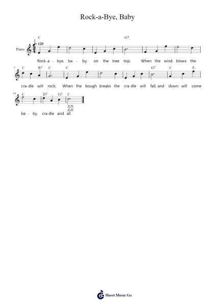 Rock-a-Bye, Baby Sheet Music by Traditional-Arr.Derkins