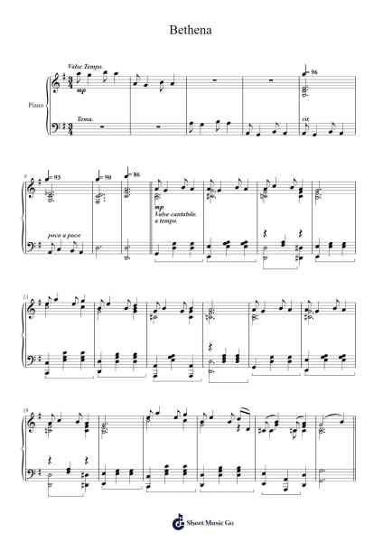 Bethena Sheet Music by Scott Joplin-Arr.Sainsthea Flind