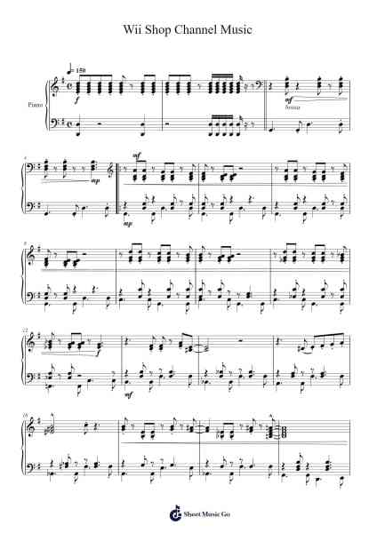 Wii Shop Channel Music Sheet Music by Kazumi Totaka-Arr.Efbooth Borgfe