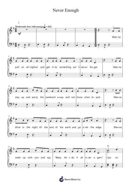 Never Enough Notenblatt von One Direction-Arr.Grihicks Mulou